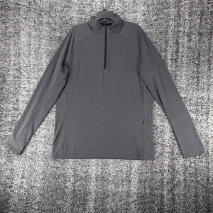 REI Co-op Men's Medium Gray Half Zip Pullover Athletic Stretch Long Sleeve Shirt